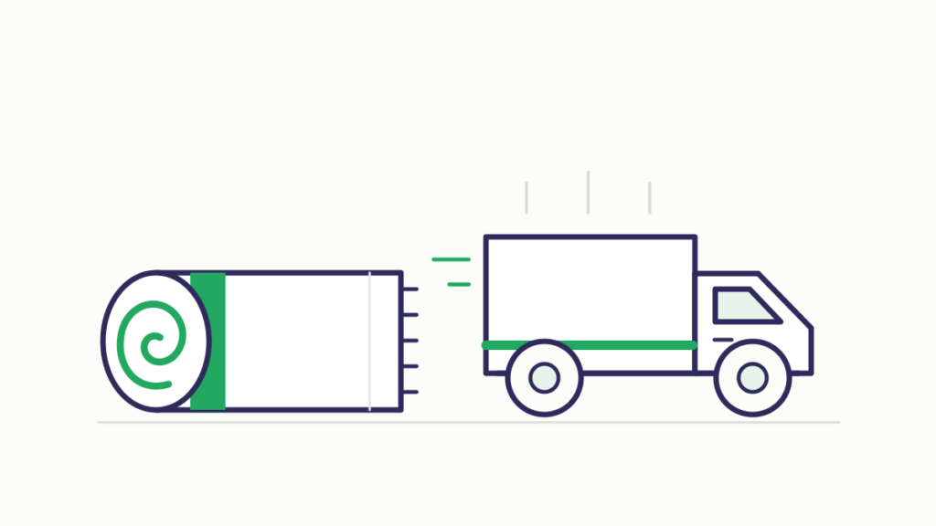 Halı rulosu ve alım teslim için servis aracı çizimi